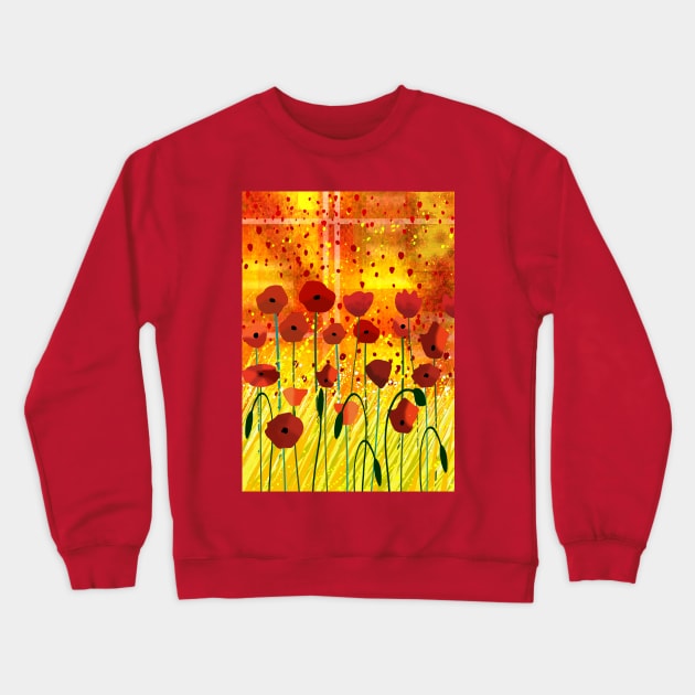 Field of Poppies Crewneck Sweatshirt by Scratch